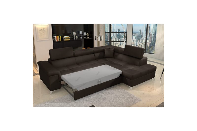 Seksjon Eltap Eridano 275x202x88 cm - Monolith 29, Mørk Brun, Høyre - Møbler - Sofaer - Sovesofaer
