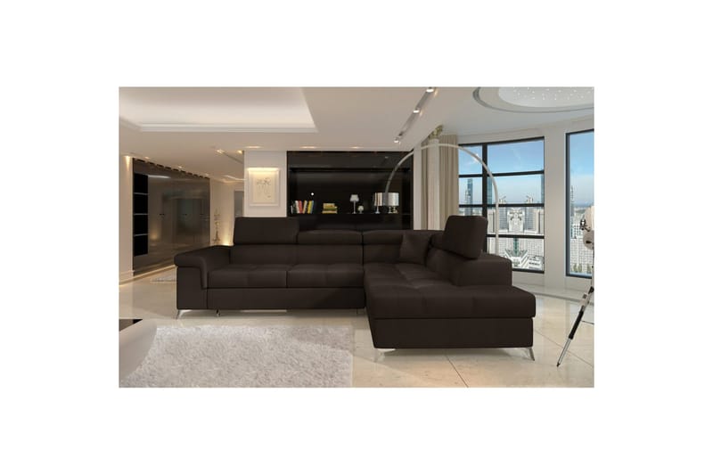 Seksjon Eltap Eridano 275x202x88 cm - Monolith 29, Mørk Brun, Høyre - Møbler - Sofaer - Sovesofaer
