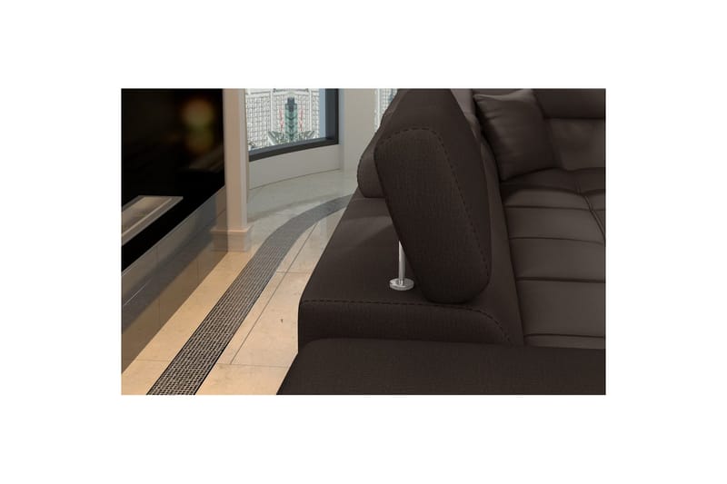 Seksjon Eltap Eridano 275x202x88 cm - Monolith 29, Mørk Brun, Høyre - Møbler - Sofaer - Sovesofaer