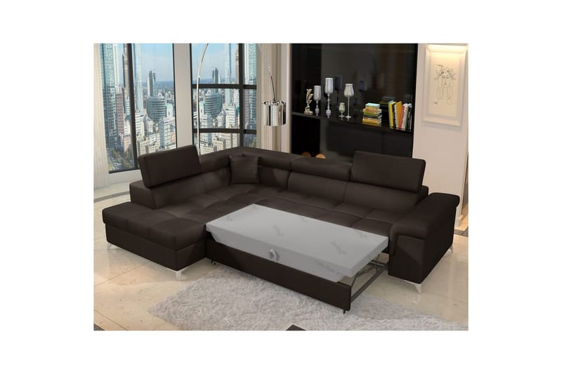 Seksjon Eltap Eridano 275x202x88 cm - Monolith 29, Mørk Brun, Venstre - Møbler - Sofaer - Sovesofaer