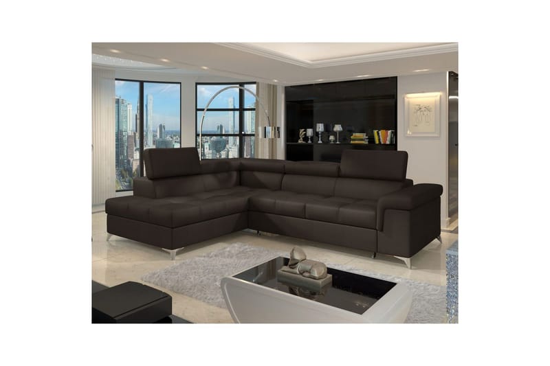 Seksjon Eltap Eridano 275x202x88 cm - Monolith 29, Mørk Brun, Venstre - Møbler - Sofaer - Sovesofaer