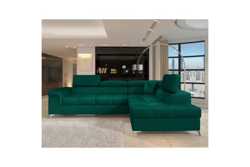 Seksjon Eltap Eridano 275x202x88 cm - Monolith 37, Grønn, Høyre - Møbler - Sofaer - Sovesofaer