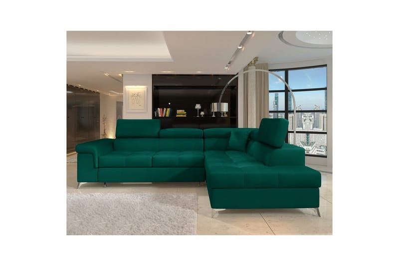 Seksjon Eltap Eridano 275x202x88 cm - Monolith 37, Grønn, Høyre - Møbler - Sofaer - Sovesofaer