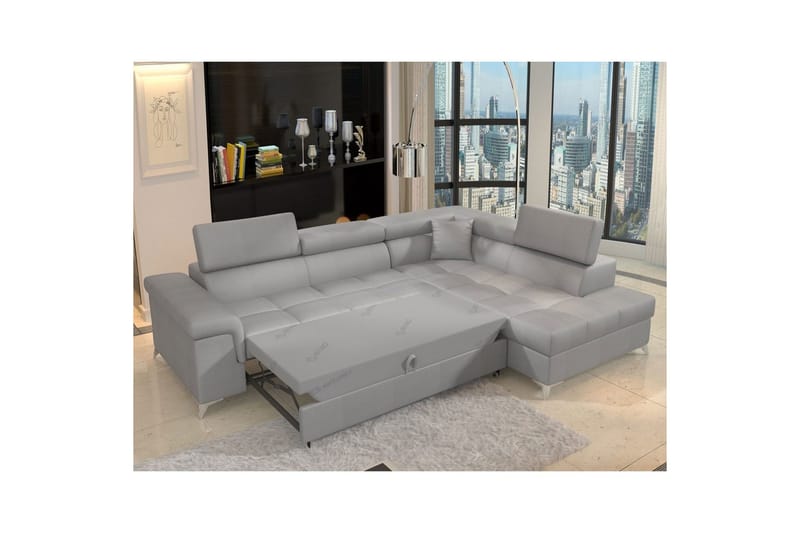 Seksjon Eltap Eridano 275x202x88 cm - Monolith 84, Lys Grå, Høyre - Møbler - Sofaer - Sovesofaer