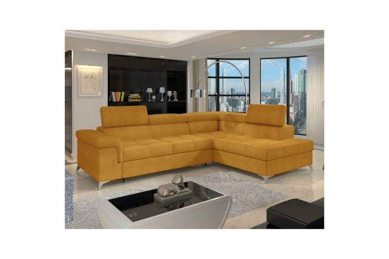 Seksjon Eltap Eridano 275x202x88 cm - Omega 68, Gul, Høyre - Møbler - Sofaer - Sovesofaer