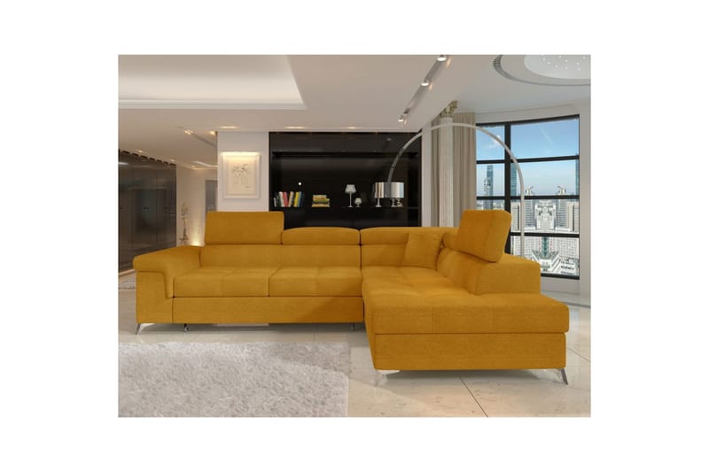 Seksjon Eltap Eridano 275x202x88 cm - Omega 68, Gul, Høyre - Møbler - Sofaer - Sovesofaer