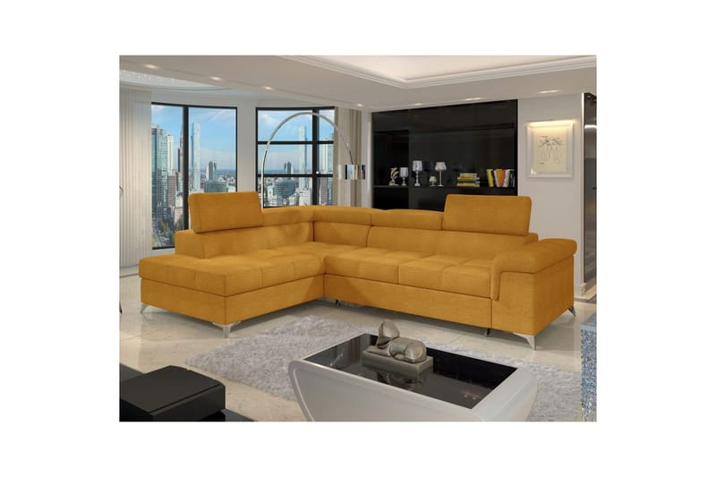Seksjon Eltap Eridano 275x202x88 cm - Omega 68, Gul, Venstre - Møbler - Sofaer - Sovesofaer