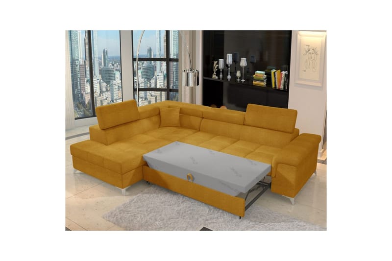 Seksjon Eltap Eridano 275x202x88 cm - Omega 68, Gul, Venstre - Møbler - Sofaer - Sovesofaer