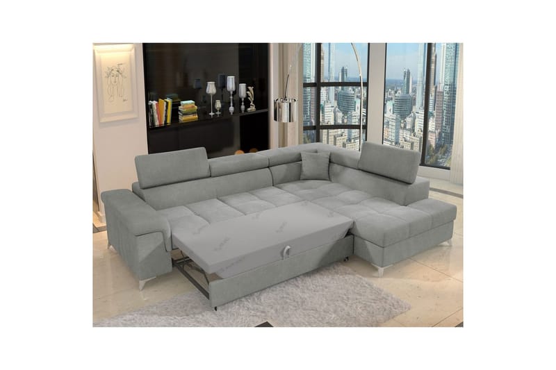 Seksjon Eltap Eridano 275x202x88 cm - Raquel 04 Grå, Høyre - Møbler - Sofaer - Sovesofaer