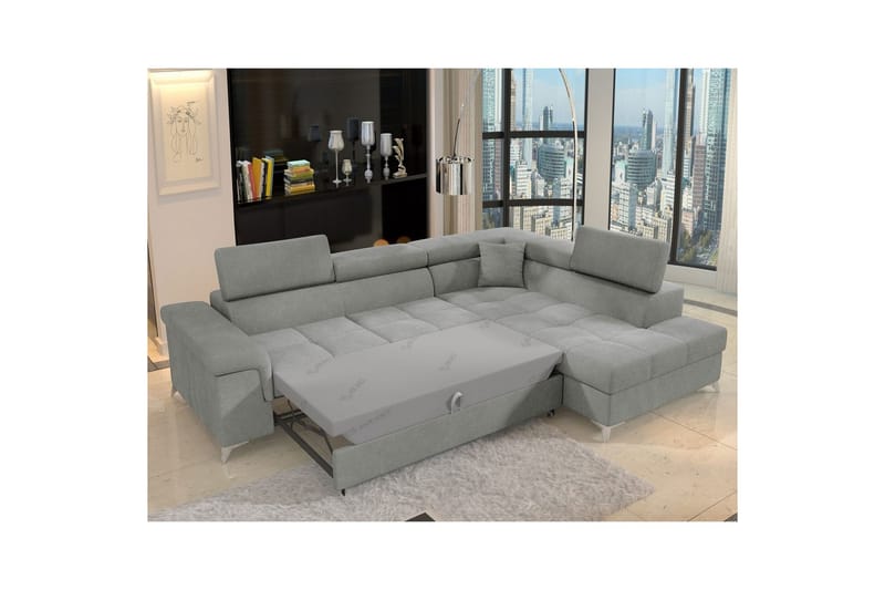 Seksjon Eltap Eridano 275x202x88 cm - Raquel 04 Grå, Høyre - Møbler - Sofaer - Sovesofaer
