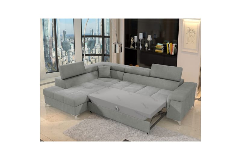 Seksjon Eltap Eridano 275x202x88 cm - Raquel 04 Grå, Venstre - Møbler - Sofaer - Sovesofaer