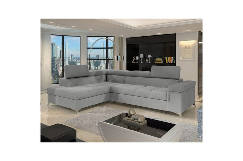 Seksjon Eltap Eridano 275x202x88 cm - Raquel 04 Grå, Venstre - Møbler - Sofaer - Sovesofaer