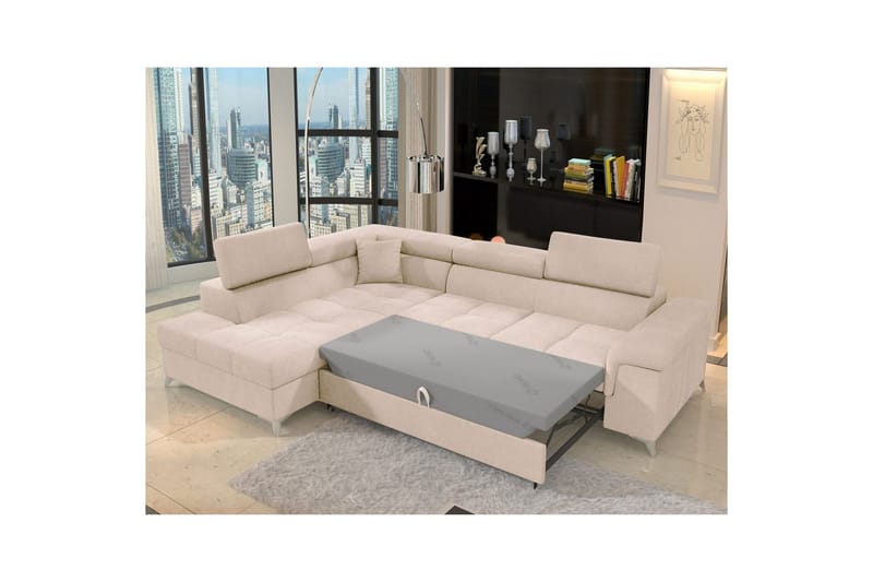 Seksjon Eltap Eridano 275x202x88 cm - Raquel 18, Beige, Venstre - Møbler - Sofaer - Sovesofaer