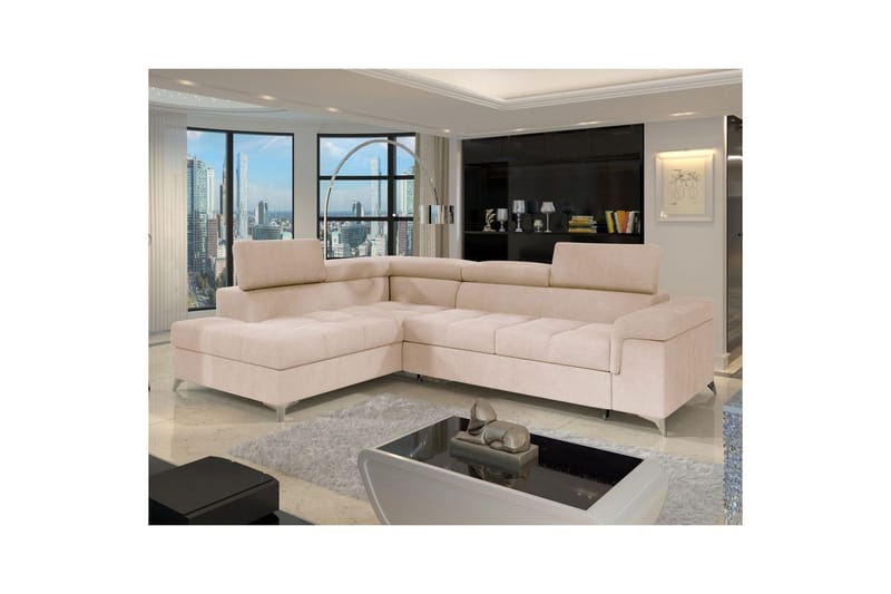 Seksjon Eltap Eridano 275x202x88 cm - Raquel 18, Beige, Venstre - Møbler - Sofaer - Sovesofaer