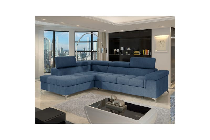 Seksjon Eltap Eridano 275x202x88 cm - Raquel 40, Blå, Venstre - Møbler - Sofaer - Sovesofaer