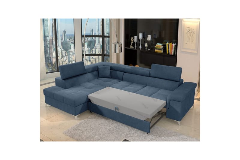 Seksjon Eltap Eridano 275x202x88 cm - Raquel 40, Blå, Venstre - Møbler - Sofaer - Sovesofaer