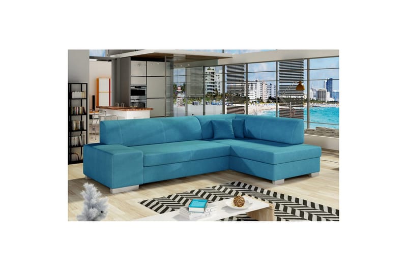 Seksjon Eltap Fabio 268x167x73 cm - Orinoco 85, Blå, Høyre - Møbler - Sofaer - Sovesofaer