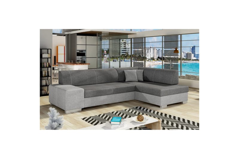 Seksjon Eltap Fabio 268x167x73 cm - Sawana 05, Sawana 21, Grå, Høyre - Møbler - Sofaer - Sovesofaer