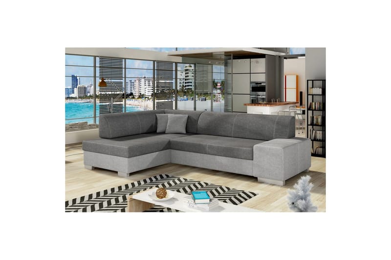 Seksjon Eltap Fabio 268x167x73 cm - Sawana 05, Sawana 21, Grå, Venstre - Møbler - Sofaer - Sovesofaer