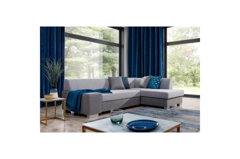 Seksjon Eltap Fabio 268x167x73 cm - Sawana 21, Sawana 05, Grå, Høyre - Møbler - Sofaer - Sovesofaer