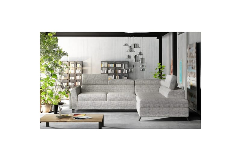 Seksjon Eltap Kairos 265x200x92 cm - Berlin 01, Grå, Høyre - Møbler - Sofaer - Sovesofaer
