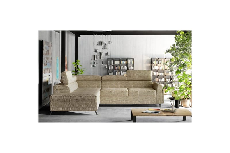 Seksjon Eltap Kairos 265x200x92 cm - Berlin 03, Beige, Venstre - Møbler - Sofaer - Sovesofaer
