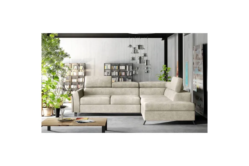 Seksjon Eltap Kairos 265x200x92 cm - Dora 21, Beige, Høyre - Møbler - Sofaer - Sovesofaer