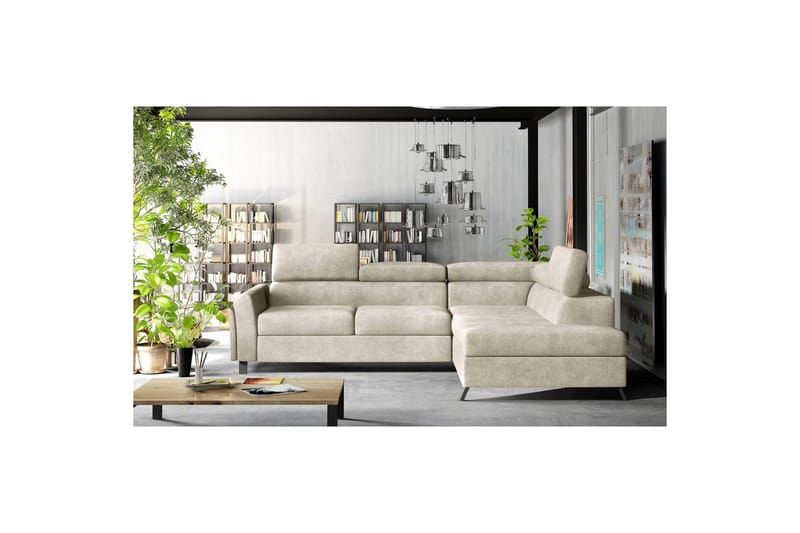 Seksjon Eltap Kairos 265x200x92 cm - Dora 21, Beige, Høyre - Møbler - Sofaer - Sovesofaer