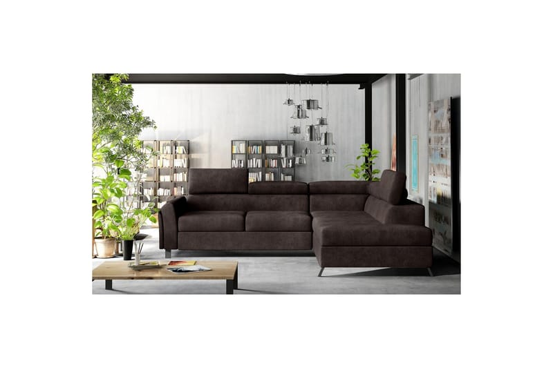 Seksjon Eltap Kairos 265x200x92 cm - Dora 28, Mørk brun, Høyre - Møbler - Sofaer - Sovesofaer