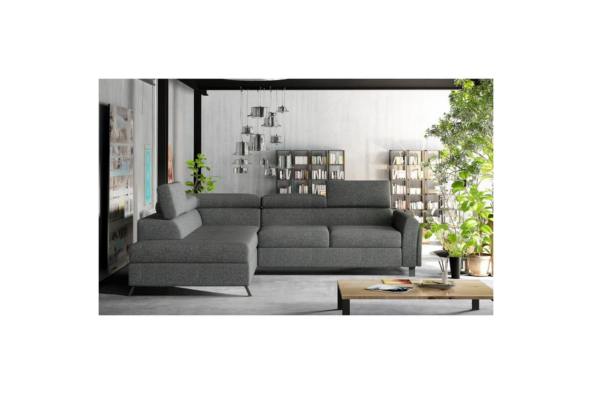 Seksjon Eltap Kairos 265x200x92 cm - Inari 96, Mørk grå, Venstre