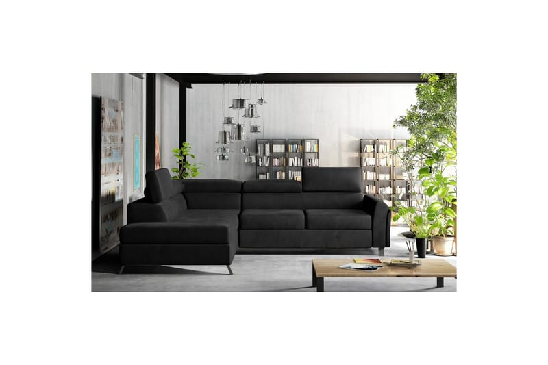 Seksjon Eltap Kairos 265x200x92 cm - Mat Velvet 99, Blå, Venstre - Møbler - Sofaer - Sovesofaer