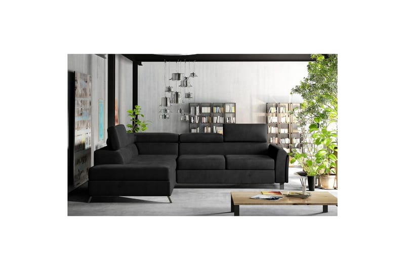 Seksjon Eltap Kairos 265x200x92 cm - Mat Velvet 99, Blå, Venstre - Møbler - Sofaer - Sovesofaer