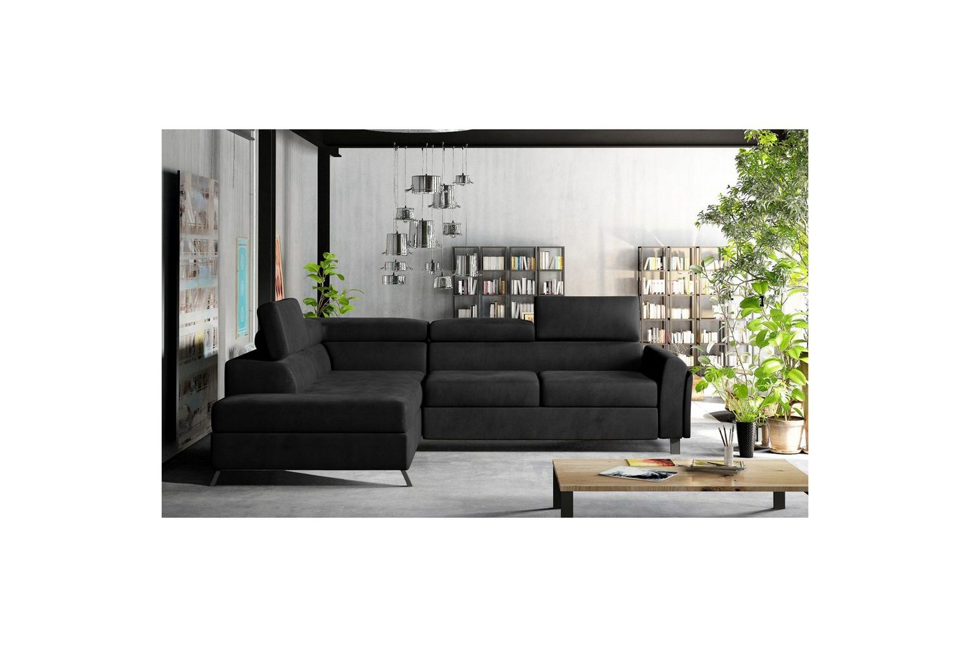 Seksjon Eltap Kairos 265x200x92 cm - Mat Velvet 99, Blå, Venstre