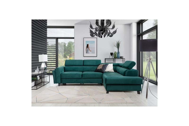 Seksjon Eltap Kairos 265x200x92 cm - Monolith 37, Grønn, Høyre - Møbler - Sofaer - Sovesofaer