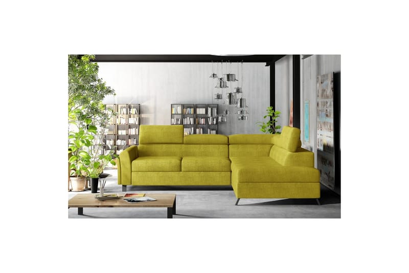 Seksjon Eltap Kairos 265x200x92 cm - Omega 68, Gul, Høyre - Møbler - Sofaer - Sovesofaer