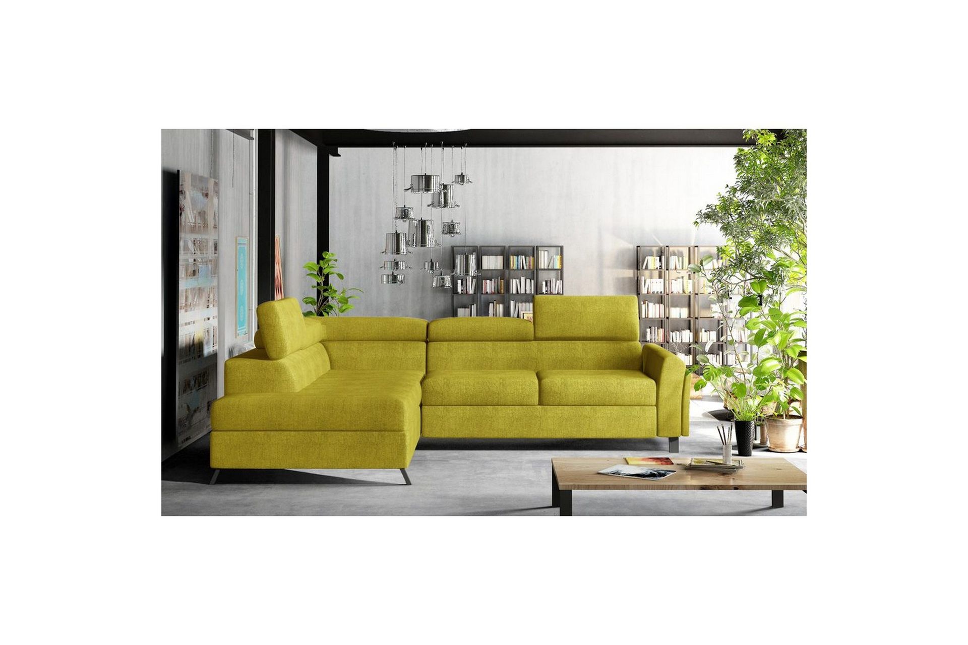 Seksjon Eltap Kairos 265x200x92 cm - Omega 68, Gul, Venstre