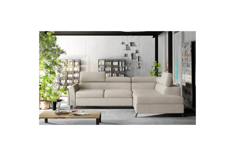 Seksjon Eltap Kairos 265x200x92 cm - Trekk 02, Lys grå, Høyre - Møbler - Sofaer - Sovesofaer
