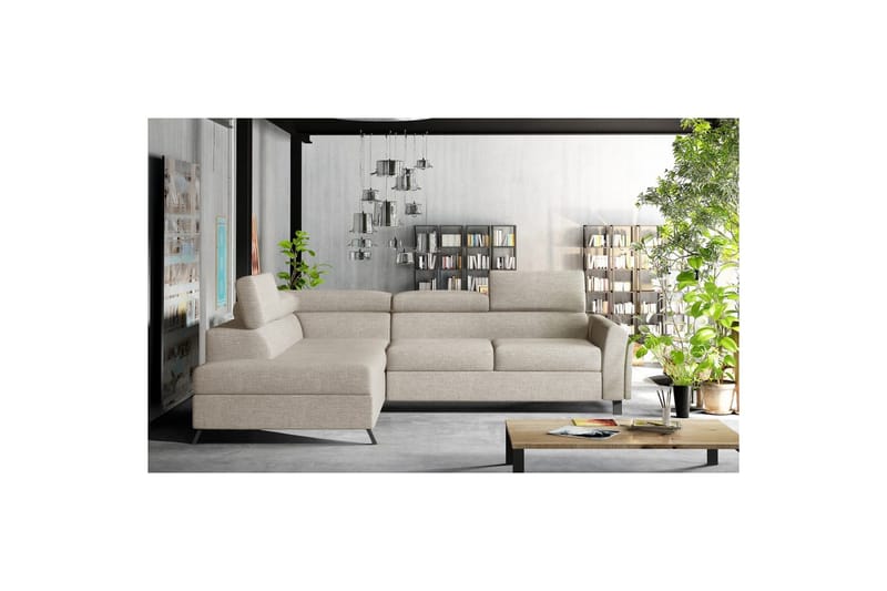 Seksjon Eltap Kairos 265x200x92 cm - Trekk 02, Lys grå, Venstre - Møbler - Sofaer - Sovesofaer
