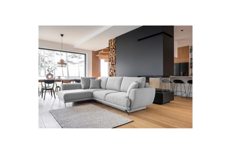 Seksjon Eltap Larde 286x191x90 cm - Roko 4, grå, Venstre - Møbler - Sofaer - Sovesofaer