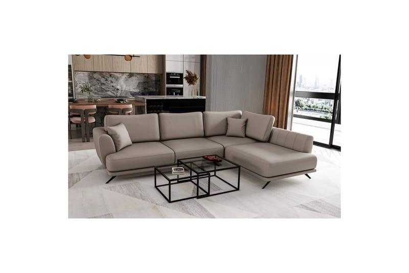 Seksjon Eltap Larde 286x191x90 cm, Savoi 7, Beige, Høyre