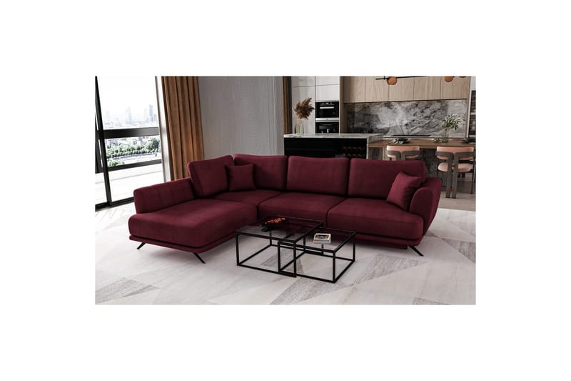 Seksjon Eltap Larde 286x191x90 cm - Velvetmat 25, Venstre - Møbler - Sofaer - Sovesofaer