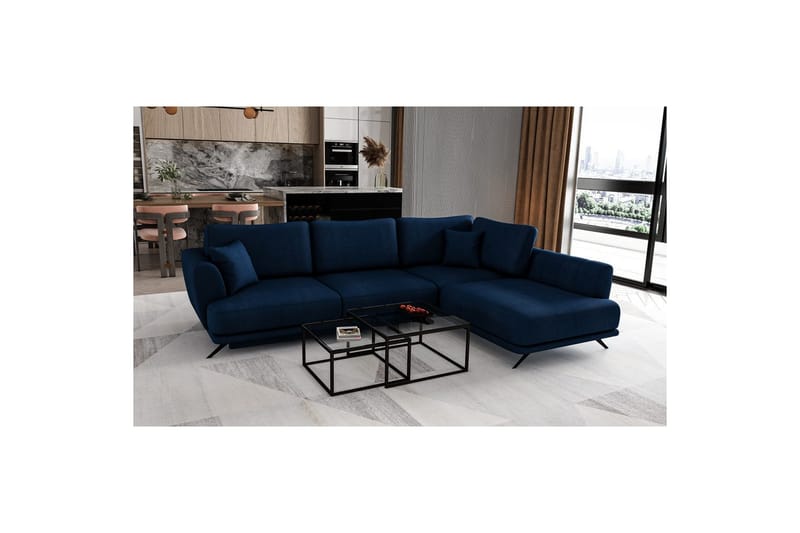 Seksjon Eltap Larde 286x191x90 cm - Velvetmat 40, Høyre - Møbler - Sofaer - Sovesofaer