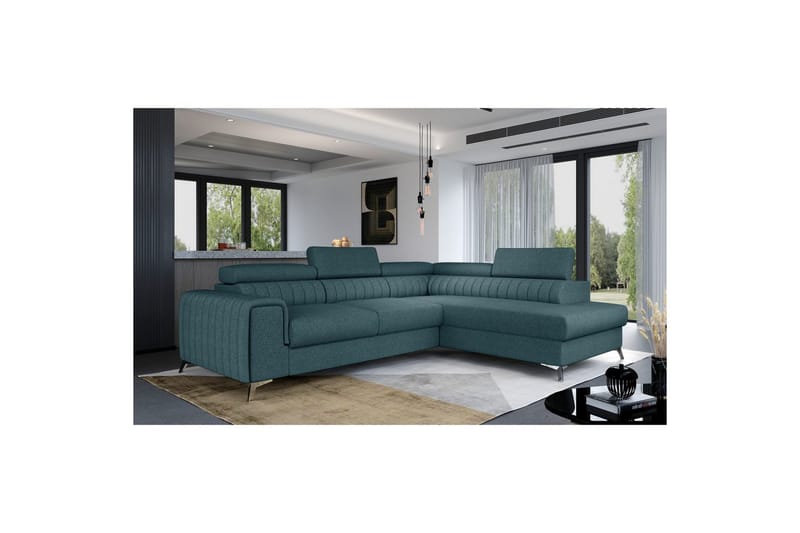 Seksjon Eltap Laurence 278x205x92 cm - Grande 75, Grønn, Høyre - Møbler - Sofaer - Sovesofaer