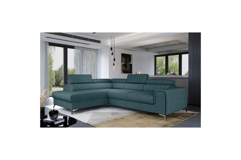 Seksjon Eltap Laurence 278x205x92 cm - Grande 75, Grønn, Venstre - Møbler - Sofaer - Sovesofaer
