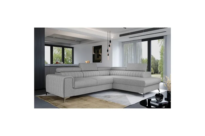 Seksjon Eltap Laurence 278x205x92 cm - Grande 81, Grå, Høyre - Møbler - Sofaer - Sovesofaer