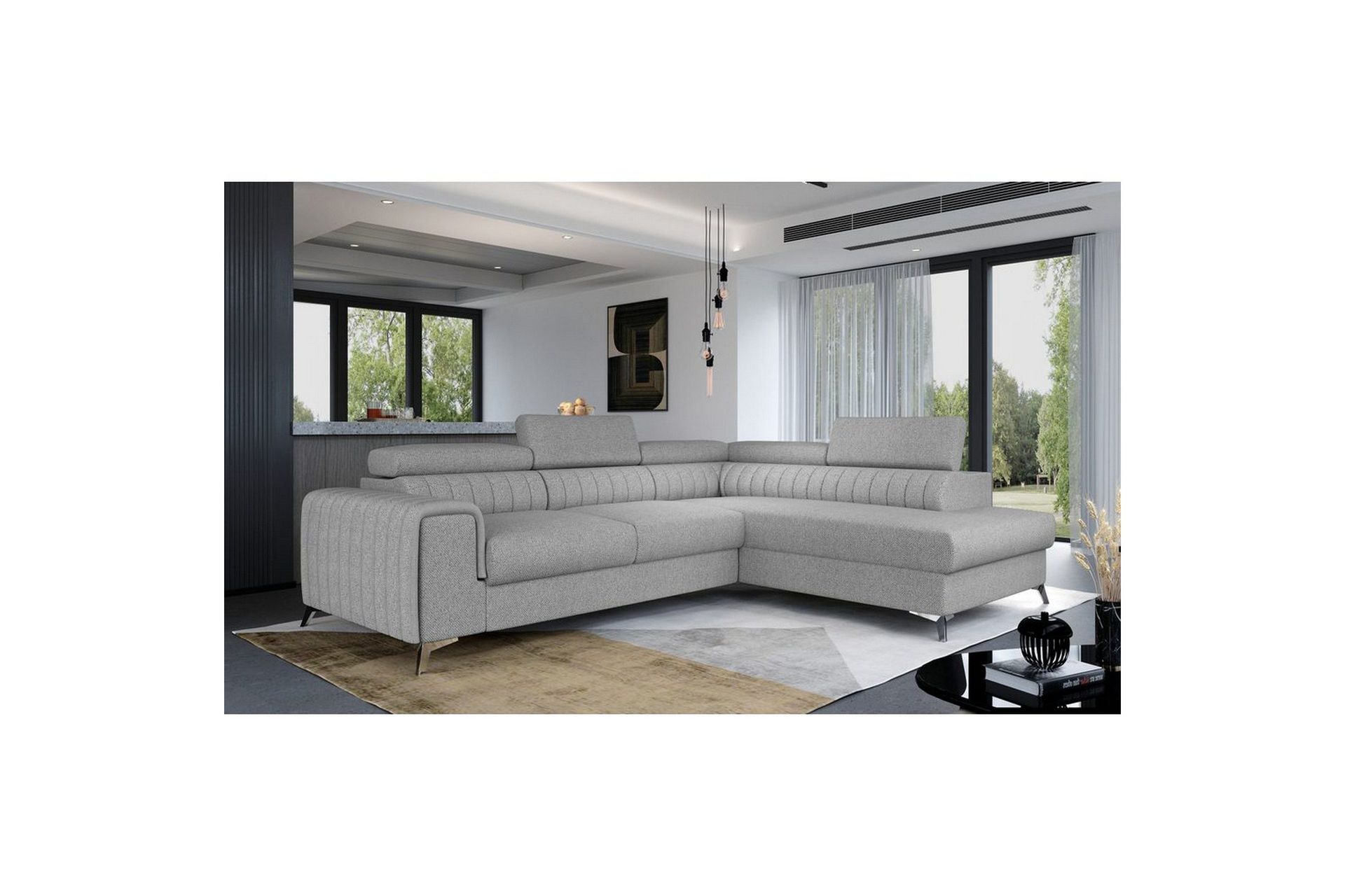 Seksjon Eltap Laurence 278x205x92 cm - Grande 81, Grå, Høyre