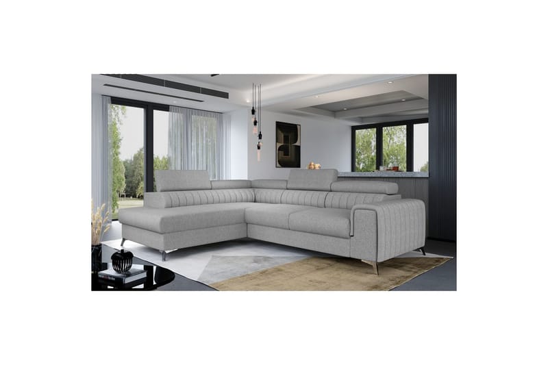 Seksjon Eltap Laurence 278x205x92 cm - Grande 81, Grå, Venstre - Møbler - Sofaer - Sovesofaer