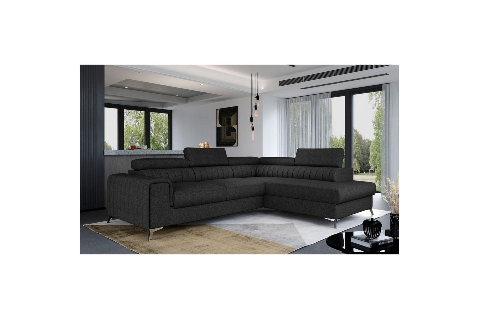 Seksjon Eltap Laurence 278x205x92 cm - Inari 96, Mørk grå, Høyre