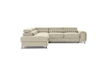 Seksjon Eltap Laurence 278x205x92 cm - Monolith 04, Lys Beige, Høyre - Møbler - Sofaer - Sovesofaer