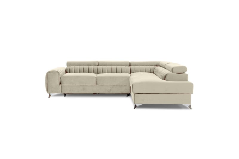 Seksjon Eltap Laurence 278x205x92 cm - Monolith 04, Lys Beige, Høyre - Møbler - Sofaer - Sovesofaer